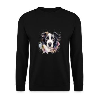 Border Collie - Unisex Sweatshirt - black - Front - Alina (178cm) & Michal (187cm)