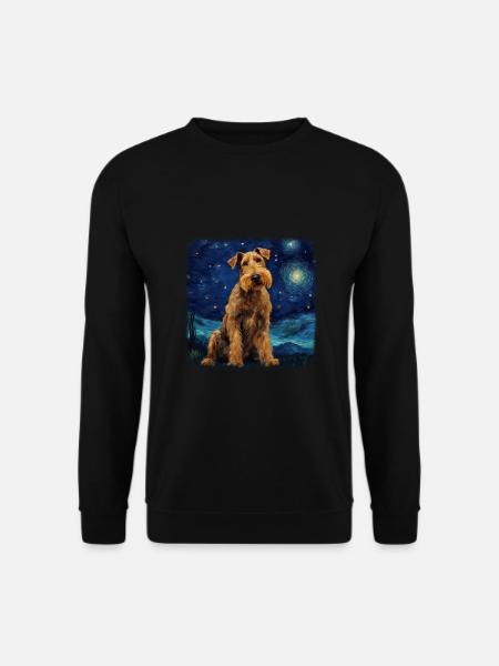 Airedale Terrier Van gogh starry night - Unisex Pullover - Schwarz