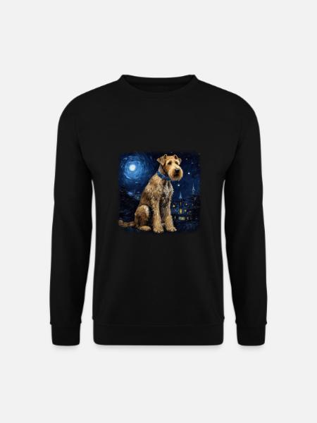 Airedale Terrier Van gogh starry night - Unisex Pullover - Schwarz