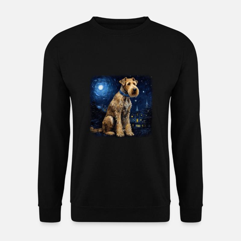 Airedale Terrier Van gogh starry night - Unisex Pullover - Schwarz