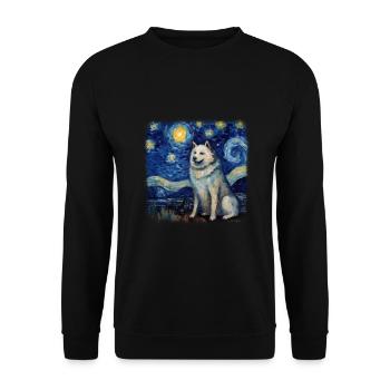 Malamute d’Alaska Van Gogh nuit étoilée - Sweat-shirt Unisexe - noir - Devant - Alina (178cm) & Michal (187cm)