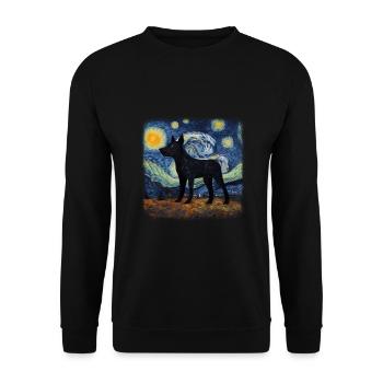 Australian Kelpie Van gogh starry night - Unisex Sweatshirt - black - Front - Alina (178cm) & Michal (187cm)
