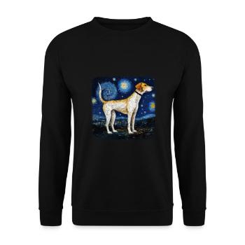 American Foxhound Van gogh starry night - Unisex Pullover - Schwarz - Vorne - Alina (178cm) & Michal (187cm)