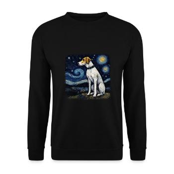 American Foxhound Van gogh starry night - Unisex Pullover - Schwarz - Vorne - Alina (178cm) & Michal (187cm)