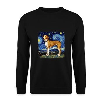 American Foxhound Van gogh starry night - Unisex Pullover - Schwarz - Vorne - Alina (178cm) & Michal (187cm)