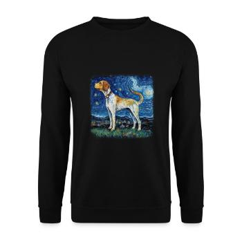 American Foxhound Van gogh starry night - Unisex Pullover - Schwarz - Vorne - Alina (178cm) & Michal (187cm)