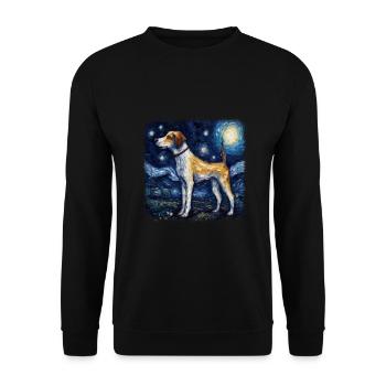 American Foxhound Van gogh starry night - Unisex Pullover - Schwarz - Vorne - Alina (178cm) & Michal (187cm)