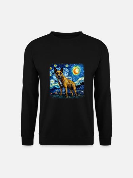 Australian Cattle Dog Van gogh starry night - Unisex Pullover - Schwarz