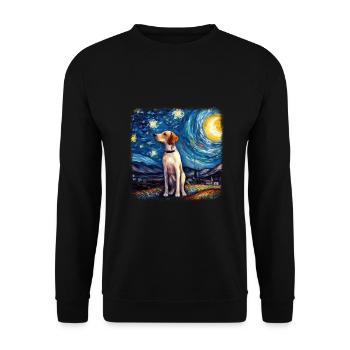 Beagle Van gogh starry night - Unisex Pullover - Schwarz - Vorne - Alina (178cm) & Michal (187cm)