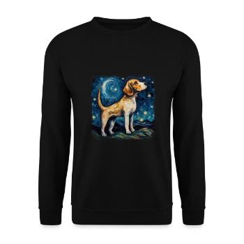 Beagle Van gogh starry night - Unisex Pullover - Schwarz - Vorne - Alina (178cm) & Michal (187cm)