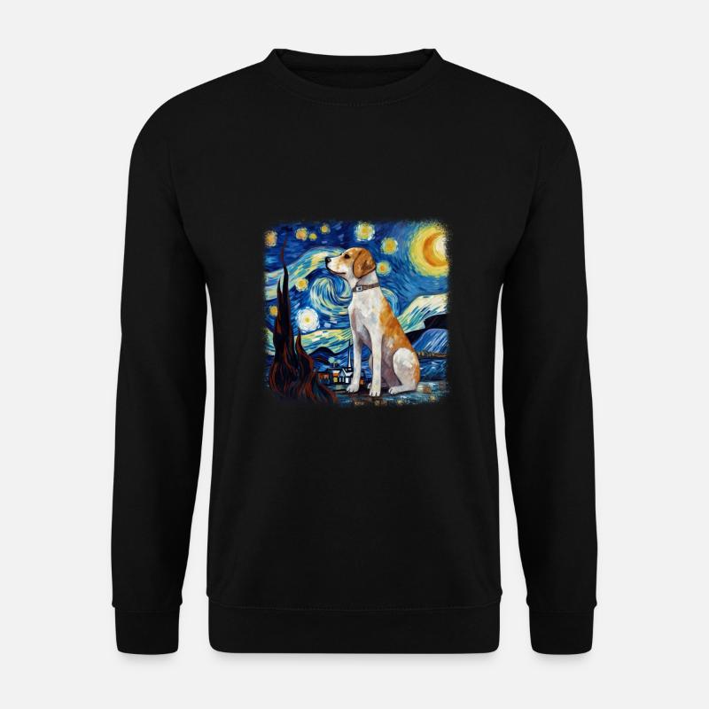 Beagle Van Gogh nuit étoilée - Sweat-shirt Unisexe - noir