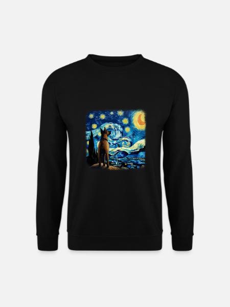 Belgian Malinois Van gogh starry night - Unisex Pullover - Schwarz