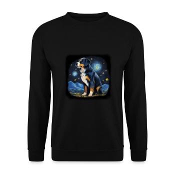 Bernese Mountain Dog Van gogh starry night - Unisex Pullover - Schwarz - Vorne - Alina (178cm) & Michal (187cm)