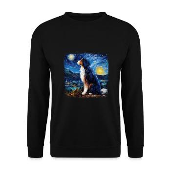 Bernese Mountain Dog Van gogh starry night - Unisex Pullover - Schwarz - Vorne - Alina (178cm) & Michal (187cm)