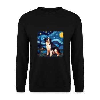 Bernese Mountain Dog Van gogh starry night - Unisex Pullover - Schwarz - Vorne - Alina (178cm) & Michal (187cm)