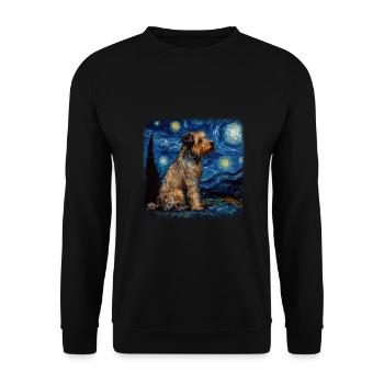 Bolonka Zwetna Van gogh nuit étoilée - Sweat-shirt Unisexe - noir - Devant - Alina (178cm) & Michal (187cm)