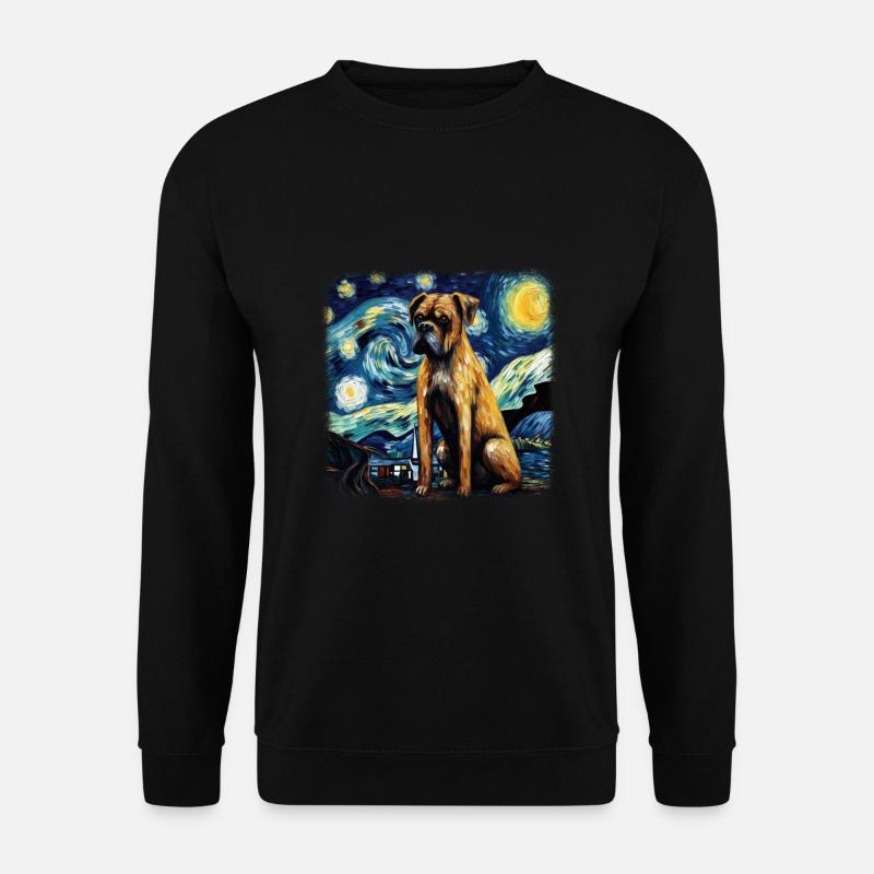 Boxer Van gogh starry night - Unisex Sweatshirt - black