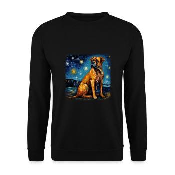 Boxer Van Gogh nuit étoilée - Sweat-shirt Unisexe - noir - Devant - Alina (178cm) & Michal (187cm)