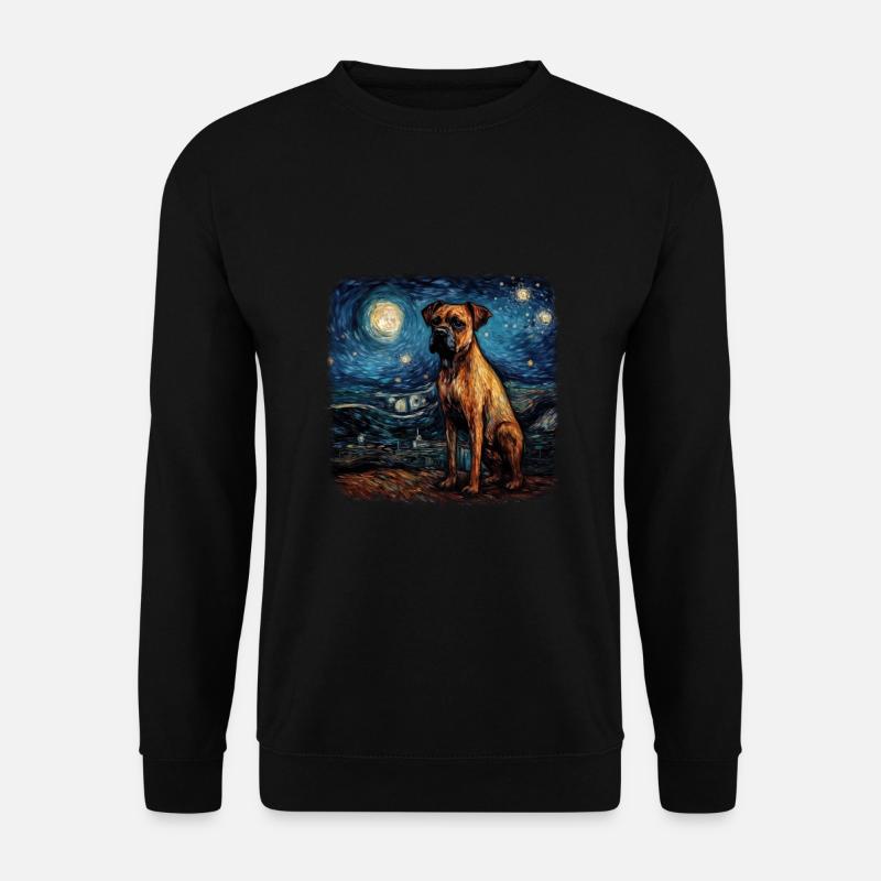 Boxer Van gogh starry night - Unisex Sweatshirt - black