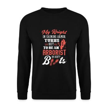 Bûcheron tronçonneuse arboriste - Sweat-shirt Unisexe - noir - Devant - Alina (178cm) & Michal (187cm)