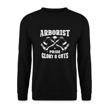 Bûcheron tronçonneuse arboriste - Sweat-shirt Unisexe - noir - Devant - Alina (178cm) & Michal (187cm)