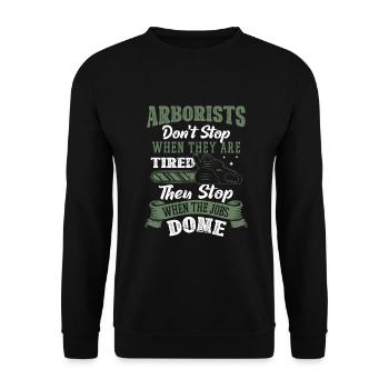 Bûcheron tronçonneuse arboriste - Sweat-shirt Unisexe - noir - Devant - Alina (178cm) & Michal (187cm)