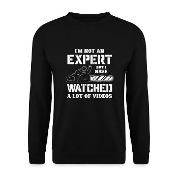 Holzfäller Kettensäge Arborist - Unisex Pullover - Schwarz - Vorne - Alina (178cm) & Michal (187cm)