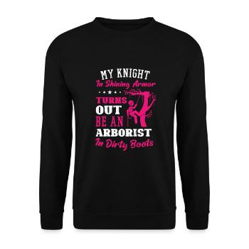 Holzfäller Kettensäge Arborist - Unisex Pullover - Schwarz - Vorne - Alina (178cm) & Michal (187cm)