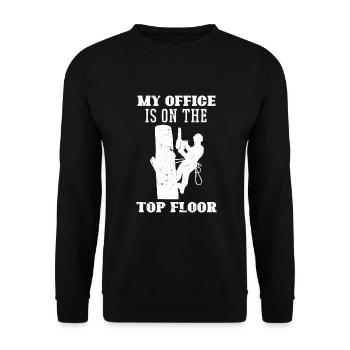 Bûcheron tronçonneuse arboriste - Sweat-shirt Unisexe - noir - Devant - Alina (178cm) & Michal (187cm)