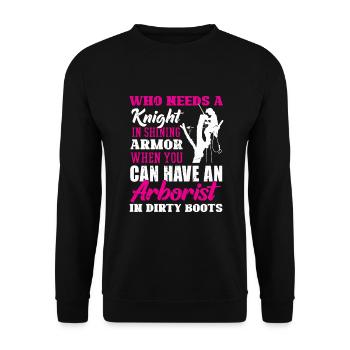 Bûcheron tronçonneuse arboriste - Sweat-shirt Unisexe - noir - Devant - Alina (178cm) & Michal (187cm)