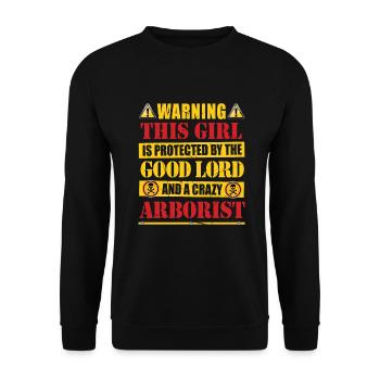 Bûcheron tronçonneuse arboriste - Sweat-shirt Unisexe - noir - Devant - Alina (178cm) & Michal (187cm)