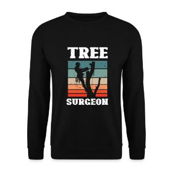Holzfäller Kettensäge Arborist - Unisex Pullover - Schwarz - Vorne - Alina (178cm) & Michal (187cm)