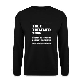 Bûcheron tronçonneuse arboriste - Sweat-shirt Unisexe - noir - Devant - Alina (178cm) & Michal (187cm)