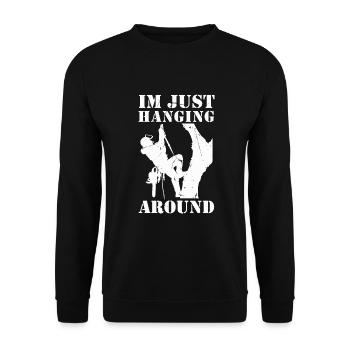 Bûcheron tronçonneuse arboriste - Sweat-shirt Unisexe - noir - Devant - Alina (178cm) & Michal (187cm)
