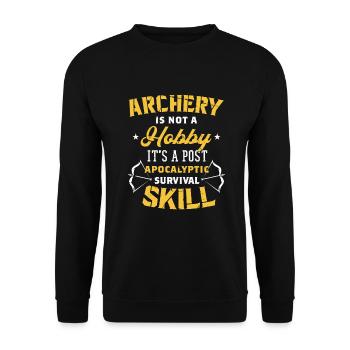Archery Archery Bow - Unisex Sweatshirt - black - Front - Alina (178cm) & Michal (187cm)