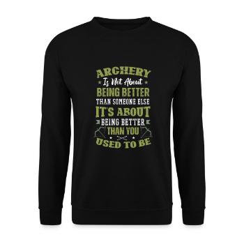 Archery Archery Bow - Unisex Sweatshirt - black - Front - Alina (178cm) & Michal (187cm)
