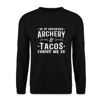 Archery Archery Bow - Unisex Sweatshirt - black - Front - Alina (178cm) & Michal (187cm)