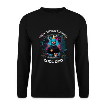 Cool Dad Futuristic Cyber - Humor - Unisex Sweatshirt - black - Front - Alina (178cm) & Michal (187cm)