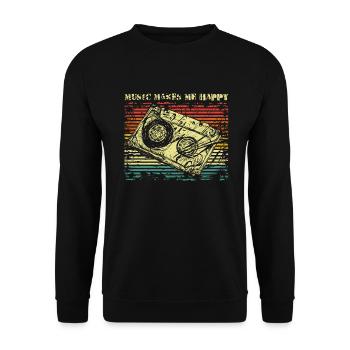 Musique vintage - Sweat-shirt Unisexe - noir - Devant - Alina (178cm) & Michal (187cm)