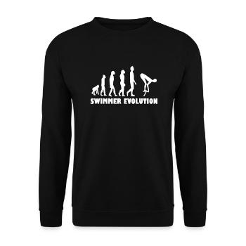 Schwimmer Evolution Brustschwimmen Kraulen Swimmer - Unisex Pullover - Schwarz - Vorne - Alina (178cm) & Michal (187cm)