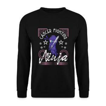 Cadeau de survivant du cancer - Ninja qui combat le cancer - Sweat-shirt Unisexe - noir - Devant - Alina (178cm) & Michal (187cm)