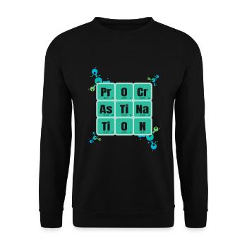 Procrastination Periodic Table Of Elements Design - Unisex Pullover - Schwarz - Vorne - Alina (178cm) & Michal (187cm)