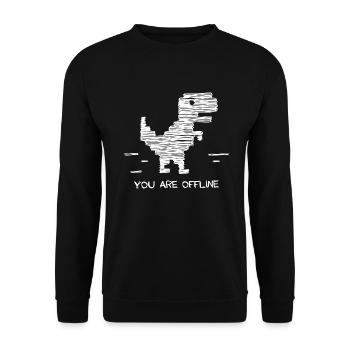 you are offline. You're offline, no internet, - Unisex Sweatshirt - black - Front - Alina (178cm) & Michal (187cm)