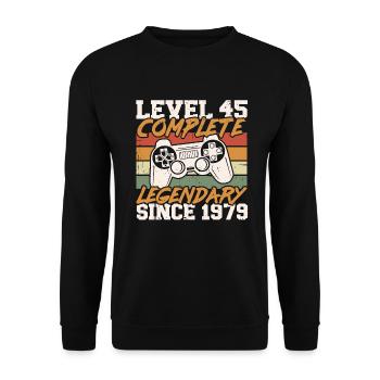 45th Birthday Level 45 Complete Né en 1979 - Sweat-shirt Unisexe - noir - Devant - Alina (178cm) & Michal (187cm)