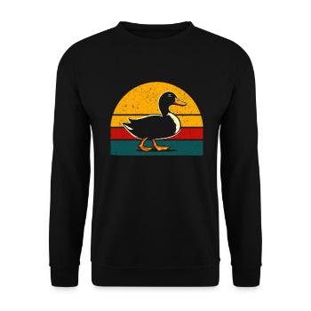 Canards cool - Rétro Vintage - Sweat-shirt Unisexe - noir - Devant - Alina (178cm) & Michal (187cm)