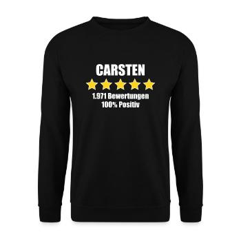 Carsten lustiges Geschenk - Unisex Pullover - Schwarz - Vorne - Alina (178cm) & Michal (187cm)