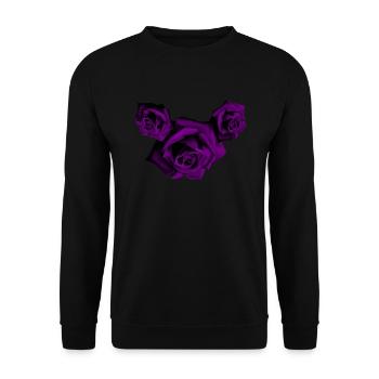 Roses - Roses violettes - Sweat-shirt Unisexe - noir - Devant - Alina (178cm) & Michal (187cm)