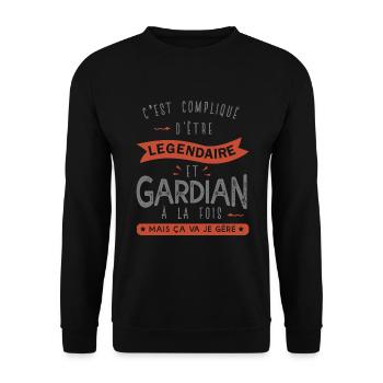 Gardian légendaire Cadeau homme humour gardian - Sweat-shirt Unisexe - noir - Devant - Alina (178cm) & Michal (187cm)