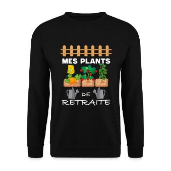 Plan de retraite Jardinage Citation Jardinier - Sweat-shirt Unisexe - noir - Devant - Alina (178cm) & Michal (187cm)