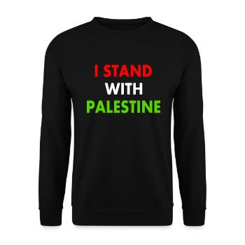I stand with palestine - Unisex Sweatshirt - black - Front - Alina (178cm) & Michal (187cm)